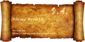 Váray Arnold névjegykártya