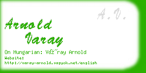 arnold varay business card